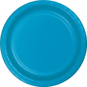 6 7/8" Round Paper Plates - Turquoise - 24CT