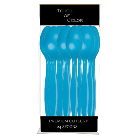 Plastic Spoons - Turquoise - 24CT